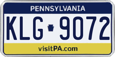 PA license plate KLG9072