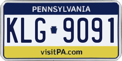 PA license plate KLG9091