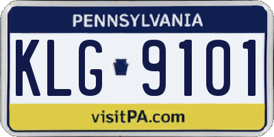 PA license plate KLG9101