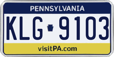 PA license plate KLG9103