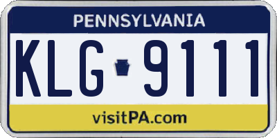 PA license plate KLG9111