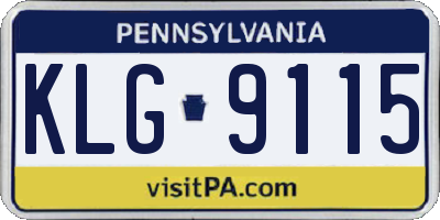 PA license plate KLG9115