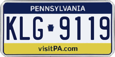PA license plate KLG9119