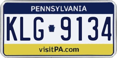 PA license plate KLG9134
