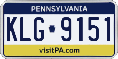 PA license plate KLG9151