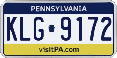 PA license plate KLG9172