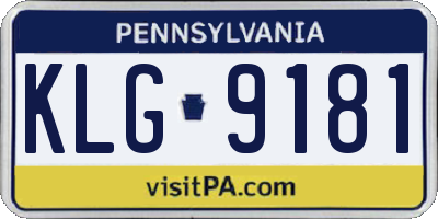 PA license plate KLG9181