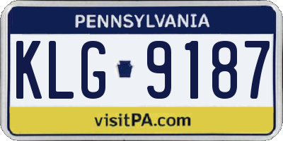 PA license plate KLG9187