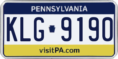 PA license plate KLG9190