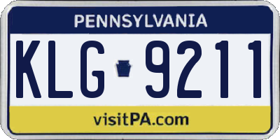 PA license plate KLG9211