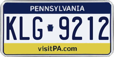 PA license plate KLG9212