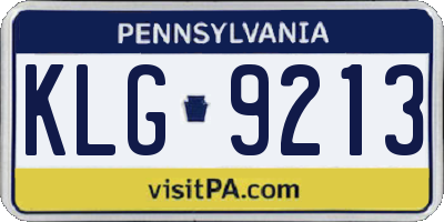 PA license plate KLG9213