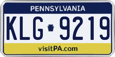 PA license plate KLG9219