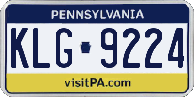 PA license plate KLG9224