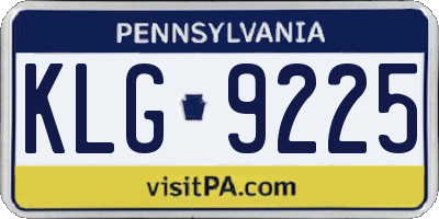PA license plate KLG9225