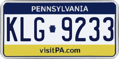 PA license plate KLG9233