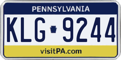PA license plate KLG9244