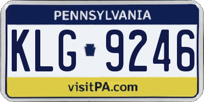 PA license plate KLG9246