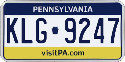 PA license plate KLG9247