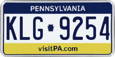 PA license plate KLG9254
