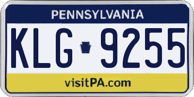 PA license plate KLG9255