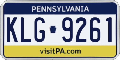 PA license plate KLG9261
