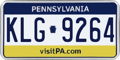 PA license plate KLG9264