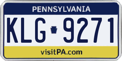 PA license plate KLG9271