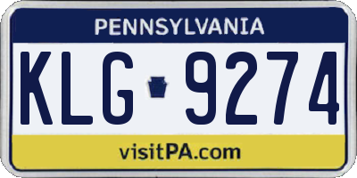PA license plate KLG9274