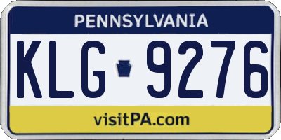 PA license plate KLG9276
