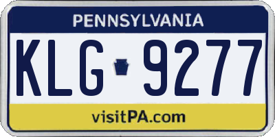 PA license plate KLG9277