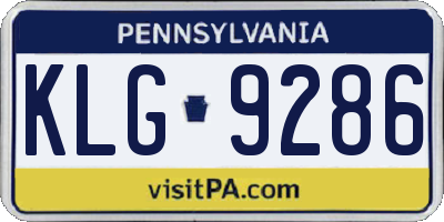 PA license plate KLG9286