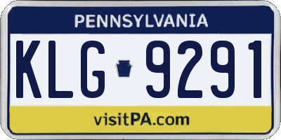 PA license plate KLG9291