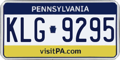PA license plate KLG9295
