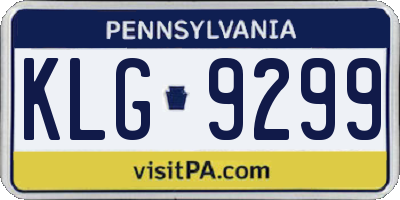 PA license plate KLG9299