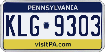PA license plate KLG9303