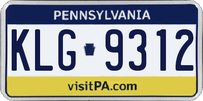 PA license plate KLG9312
