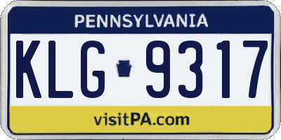 PA license plate KLG9317