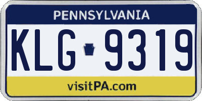 PA license plate KLG9319