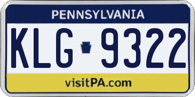 PA license plate KLG9322