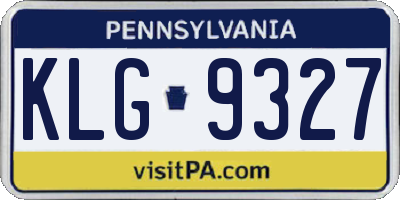 PA license plate KLG9327