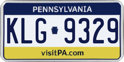 PA license plate KLG9329