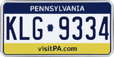 PA license plate KLG9334