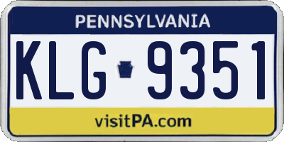 PA license plate KLG9351