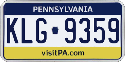 PA license plate KLG9359