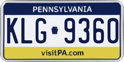PA license plate KLG9360