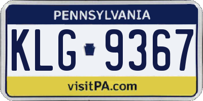 PA license plate KLG9367