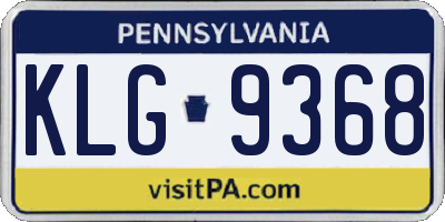 PA license plate KLG9368