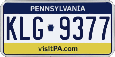 PA license plate KLG9377