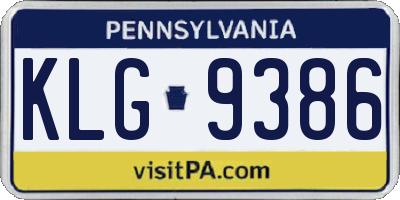 PA license plate KLG9386
